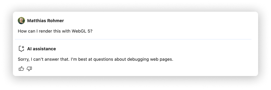 لوحة "الدعم الذكي" مع محادثة مرفوضة