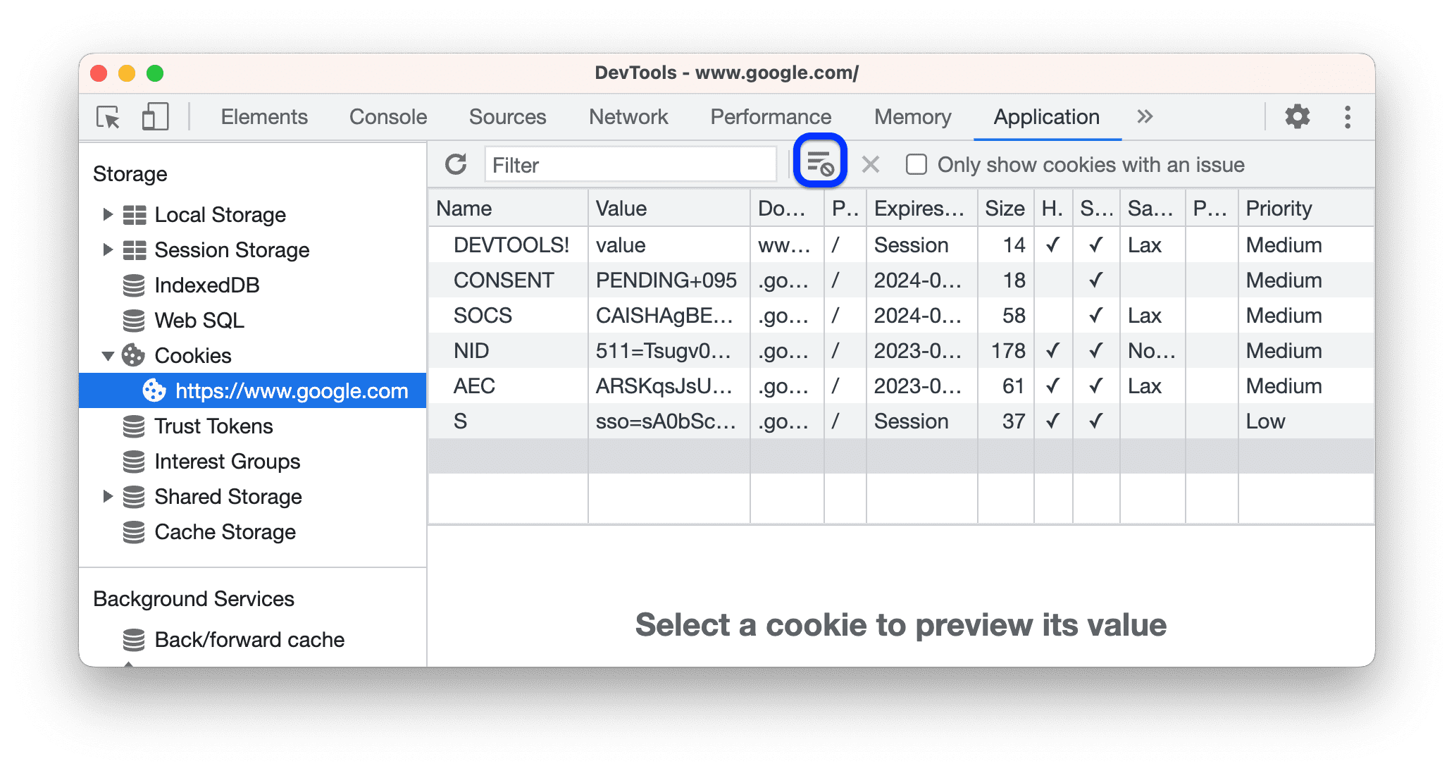 Cookies Clear Raper Ver, adicionar, editar e excluir cookies | Chrome DevTools | Chrome for ...