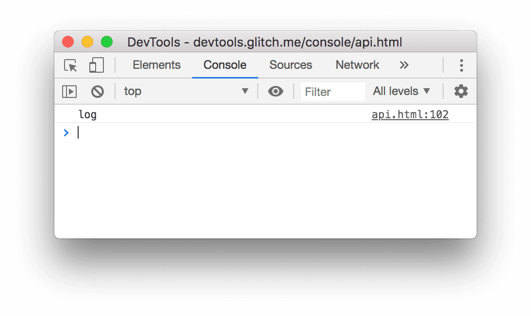 O resultado do exemplo console.log() acima.