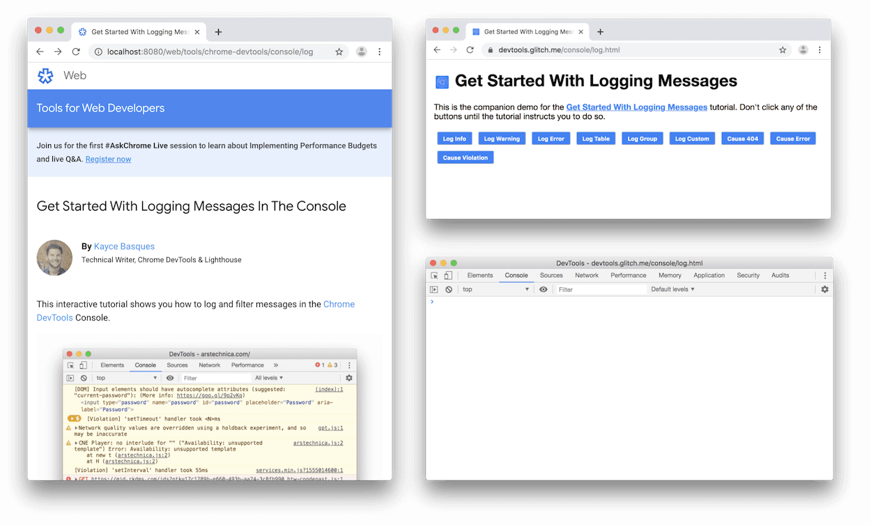別のウィンドウで固定を解除した DevTools。