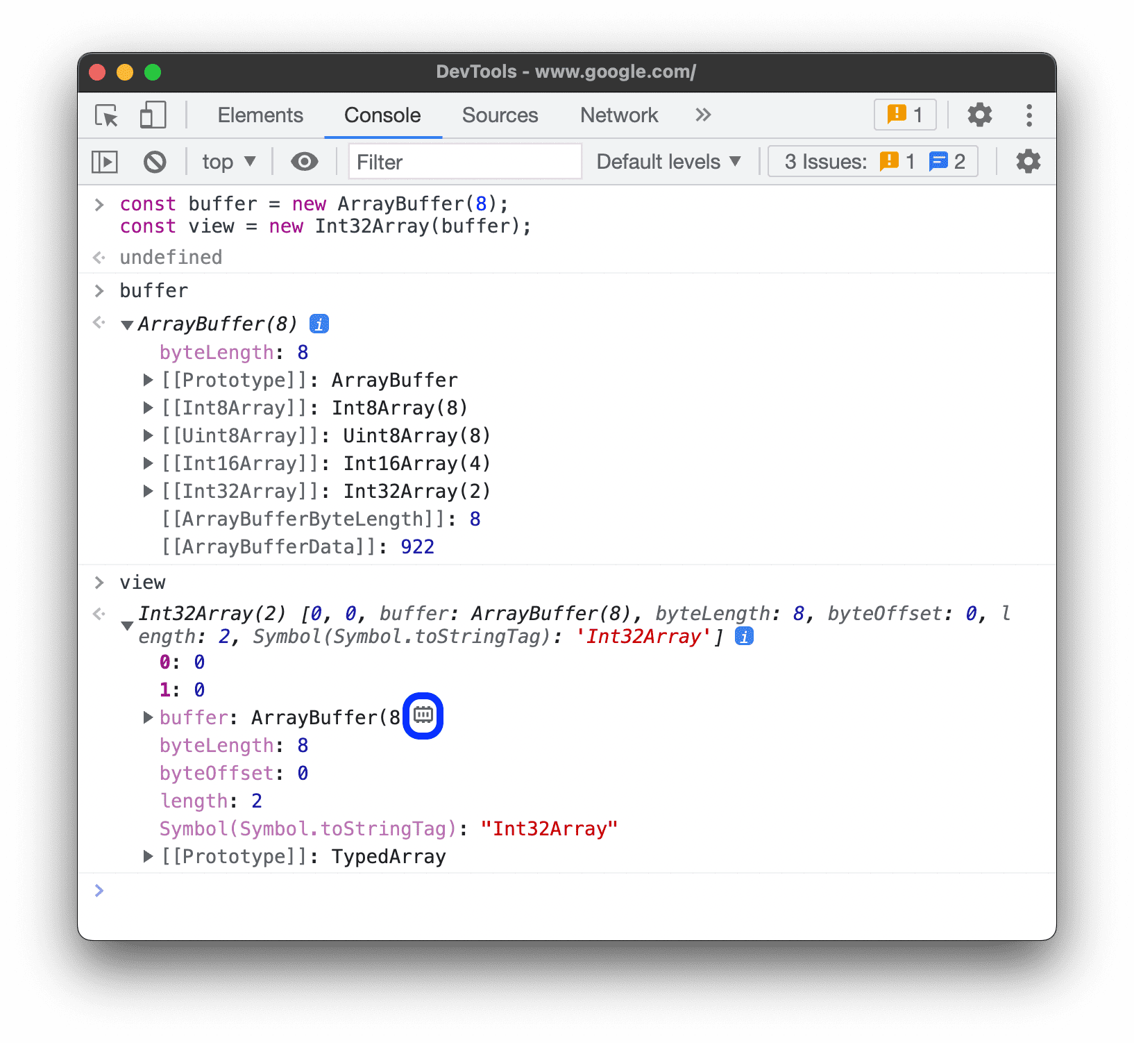 ArrayBuffer et objets de vue.