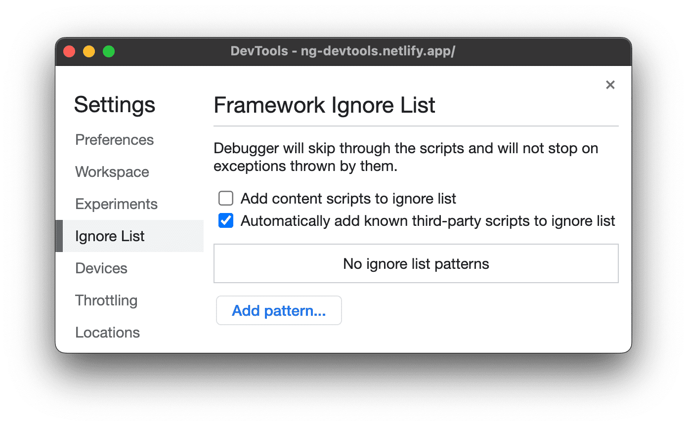 Automatically add known third-party scripts to ignore list.