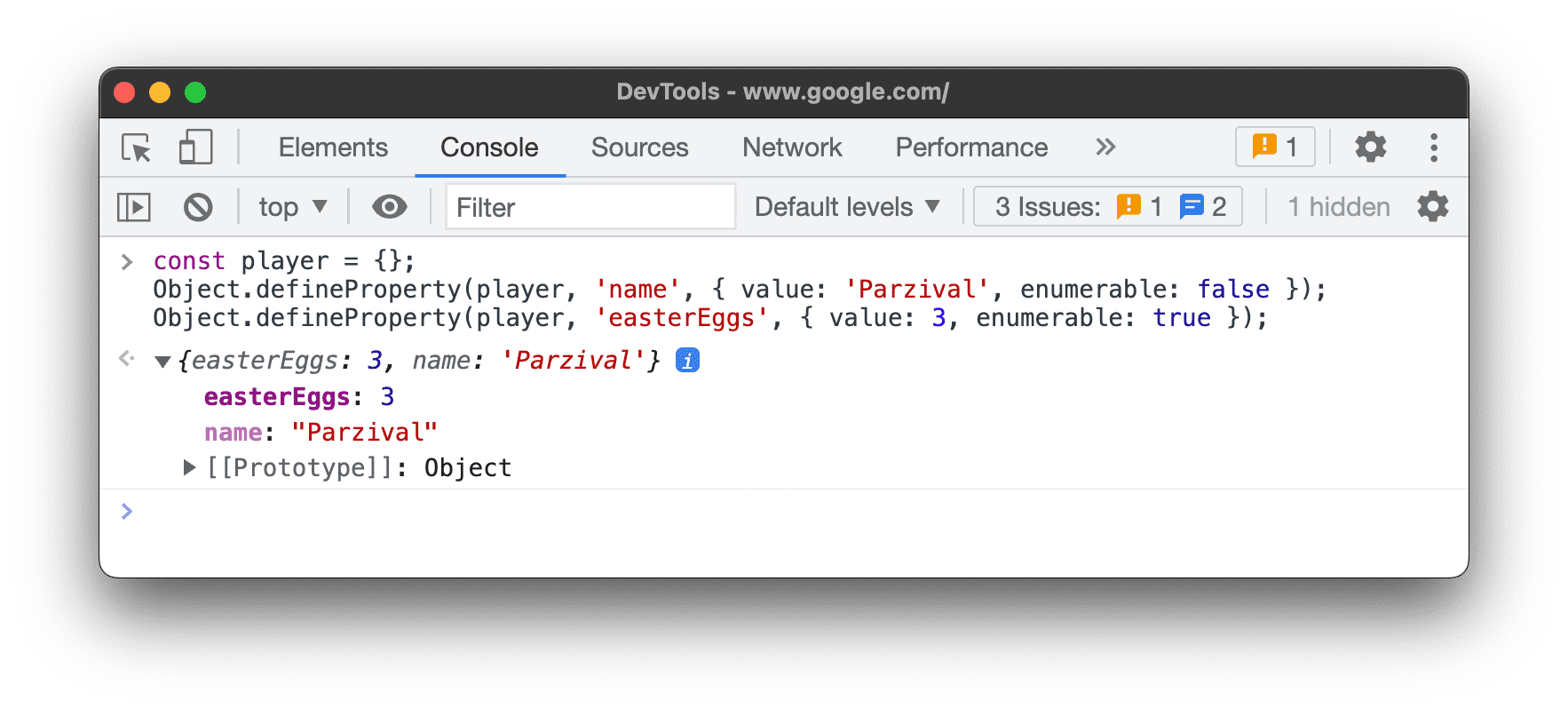 Aufzählbares und nicht aufzählbares Attribut.