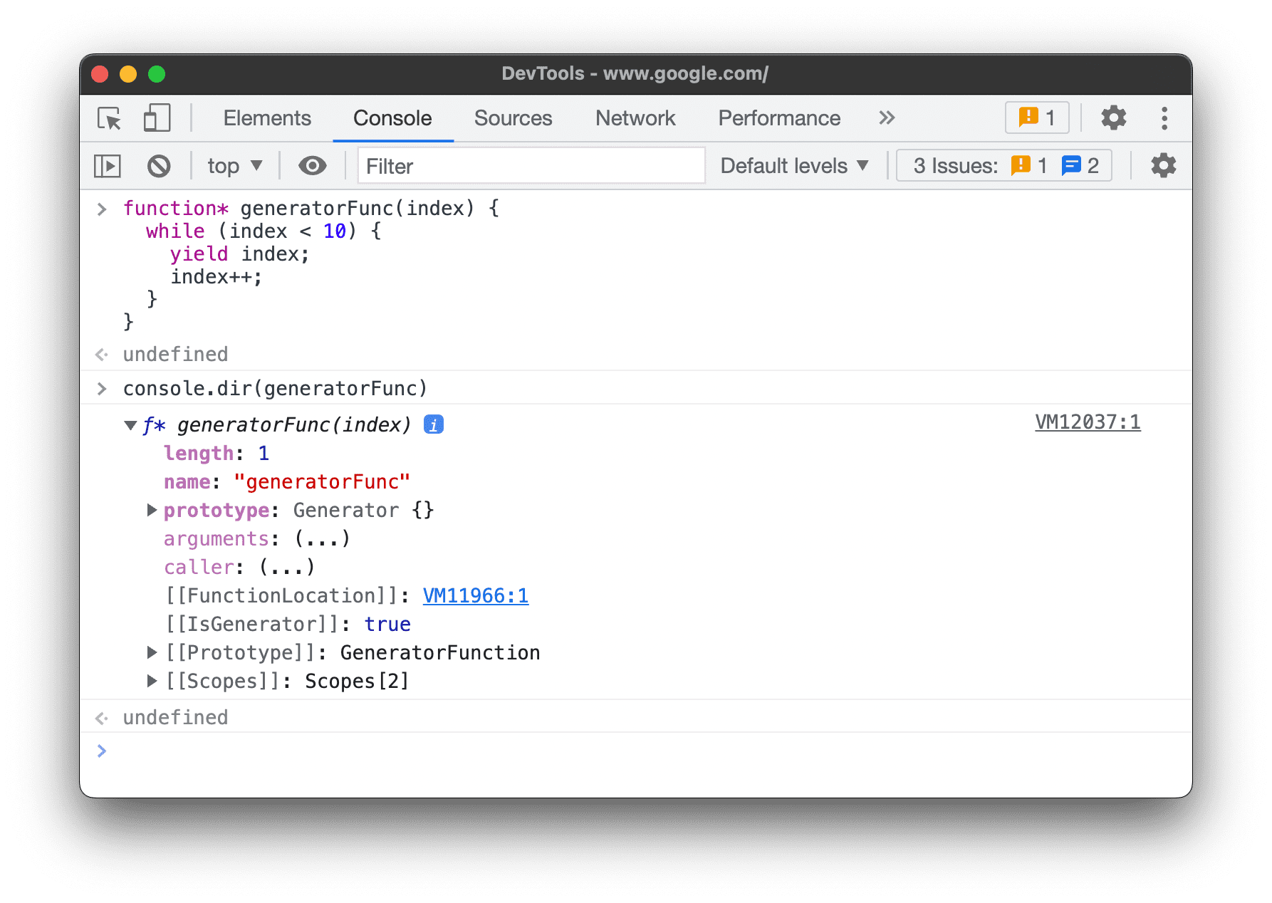 생성기 함수입니다.