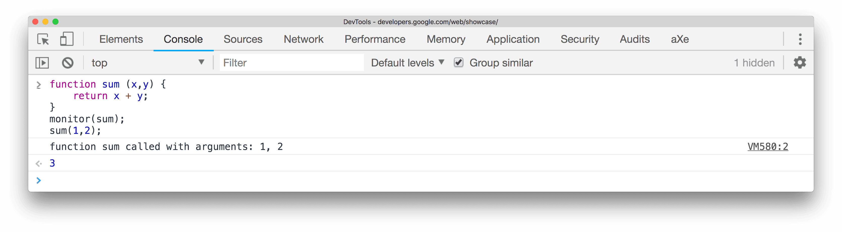 ตัวอย่างเมธอด monitor()