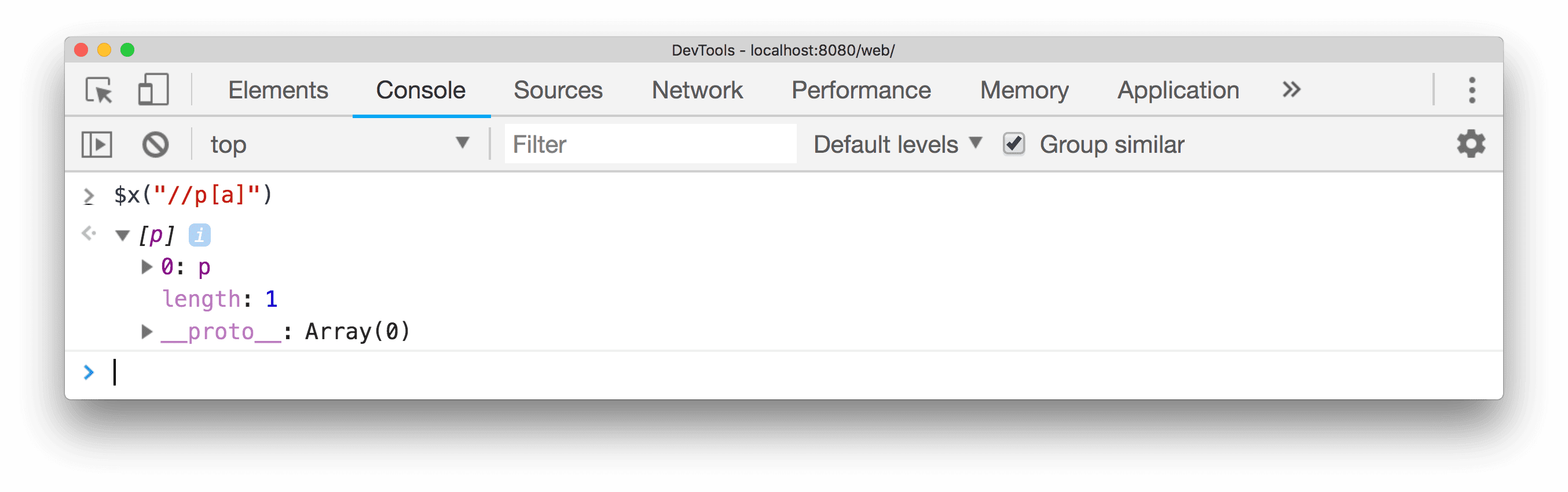 Example of using a more complicated XPath selector.