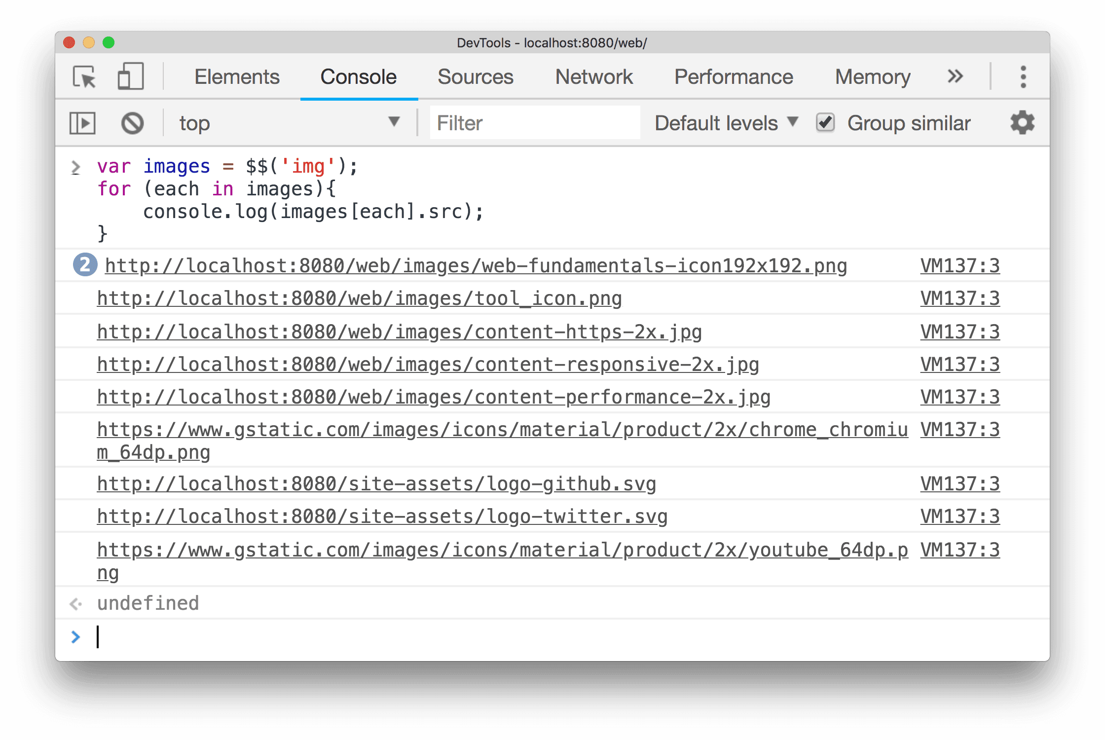 Пример использования<!-- notranslate l10n-placeholder: l10n-placeholder3 -->()</code> для создания массива всех <code translate=