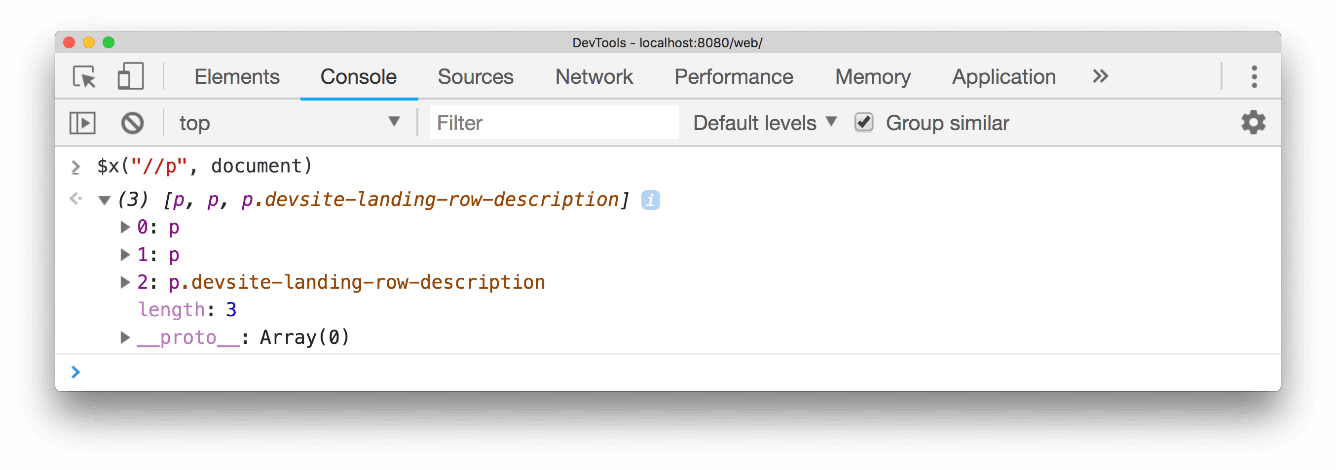 Voorbeeld van het gebruik van een XPath-selector met startNode.