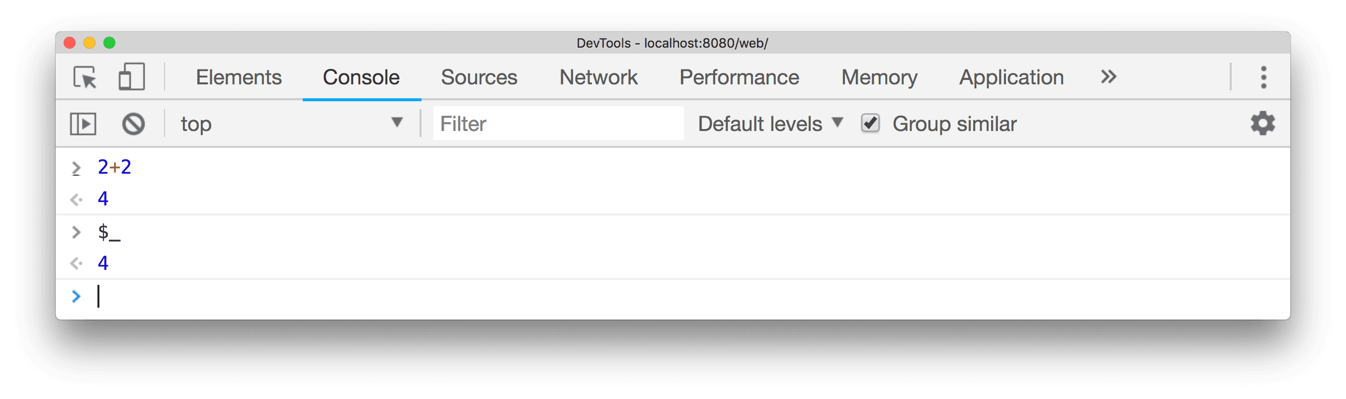 $_ is the most recently evaluated expression.