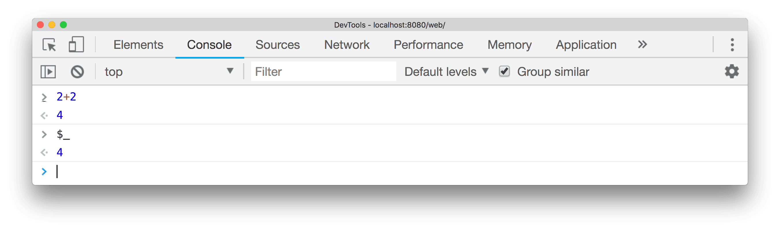 $_ è l'espressione valutata più di recente.