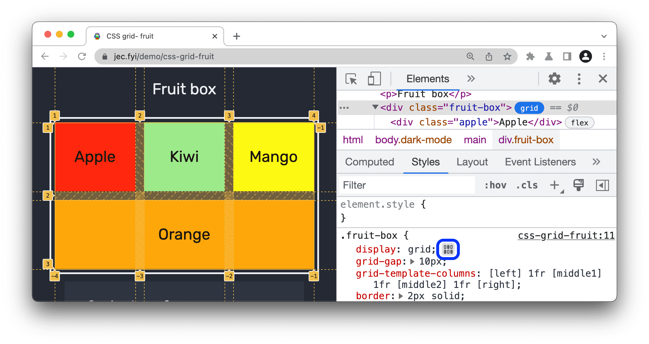 Align Content by Adding Styling to a CSS Grid Layout