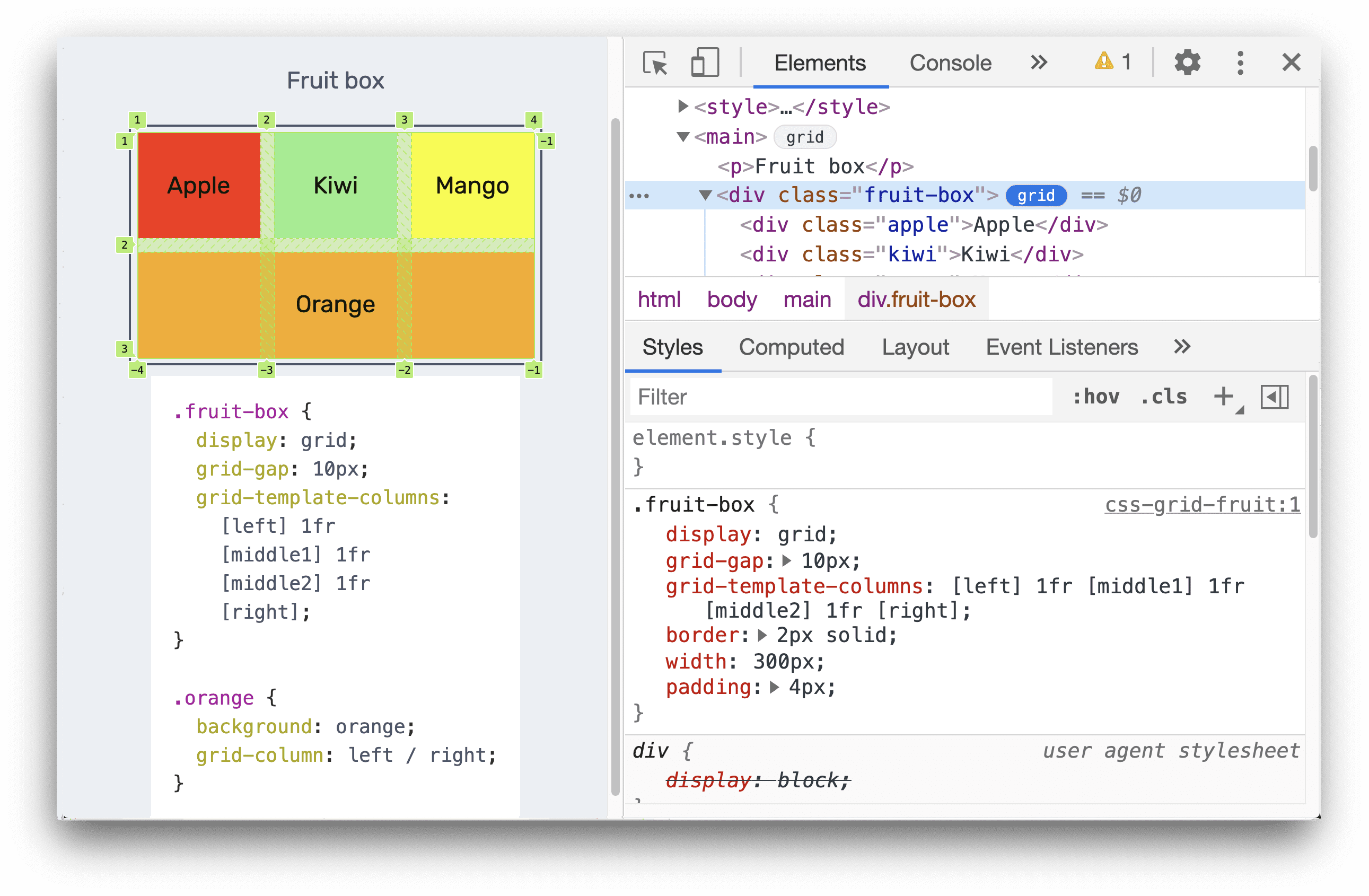 Displaying the Grid