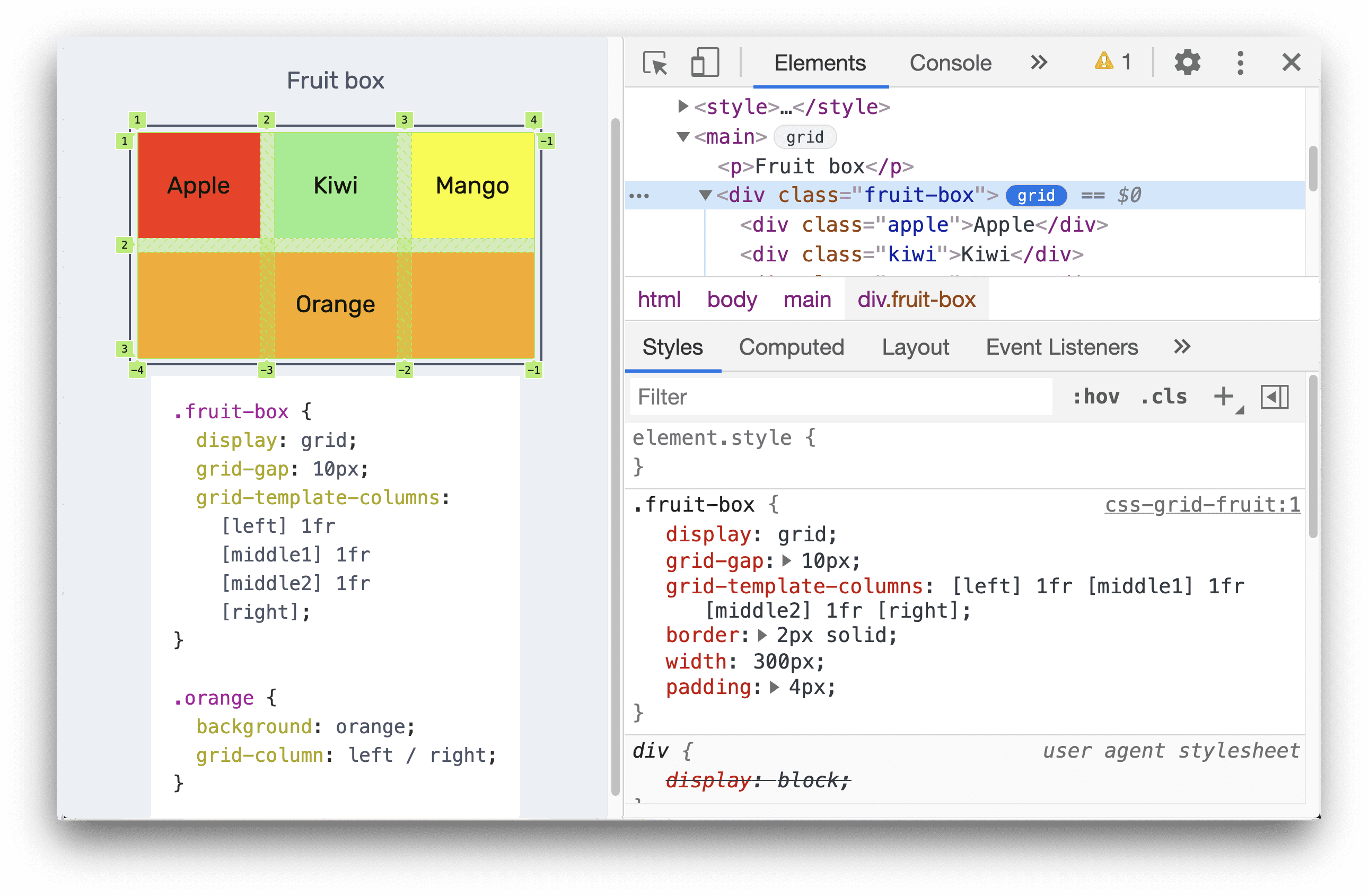 Alternar o ícone de grade.