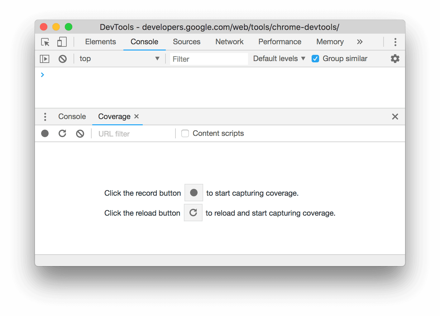 A guia "Cobertura".