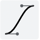 De 'ease-in-out'-knop.