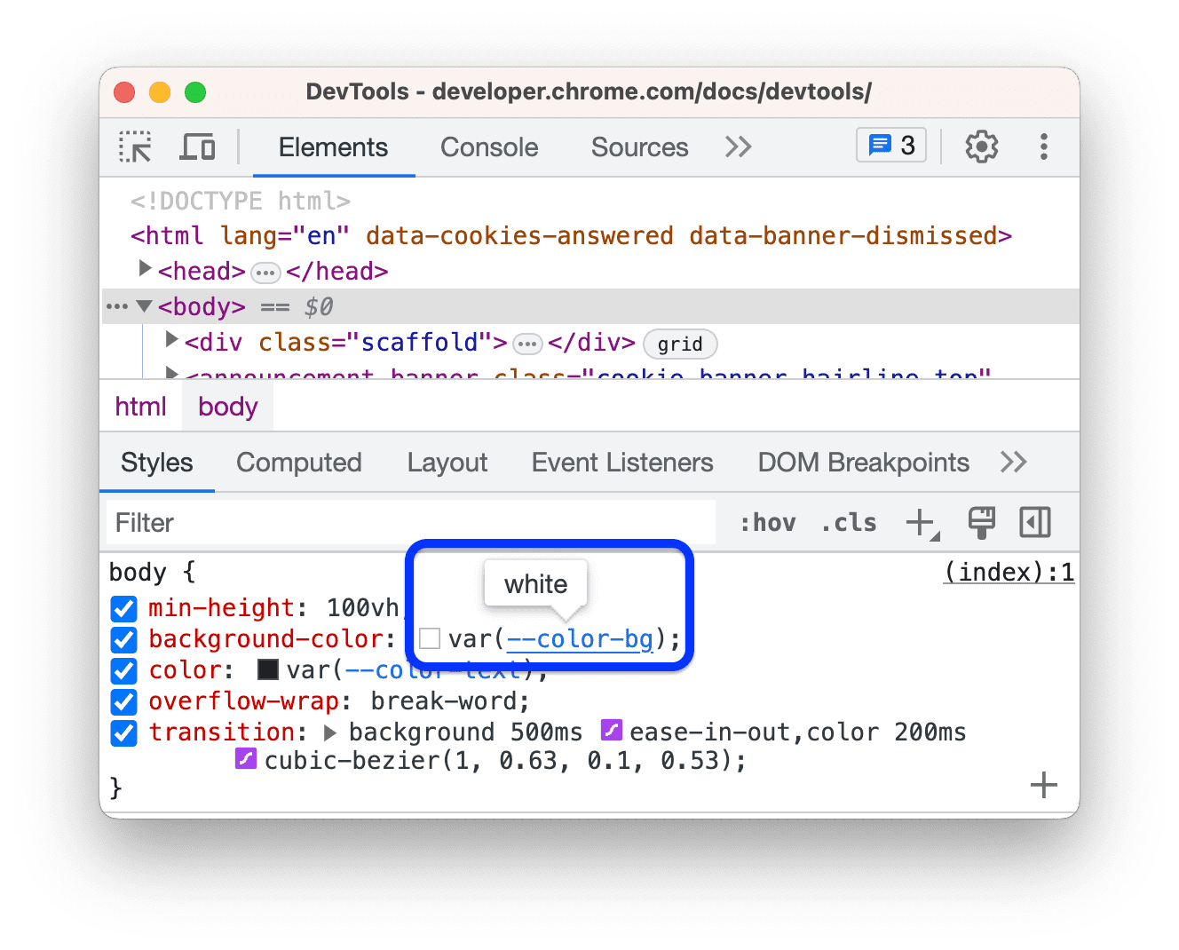 قيمة خاصيّة مخصّصة في نصيحة توضيحية