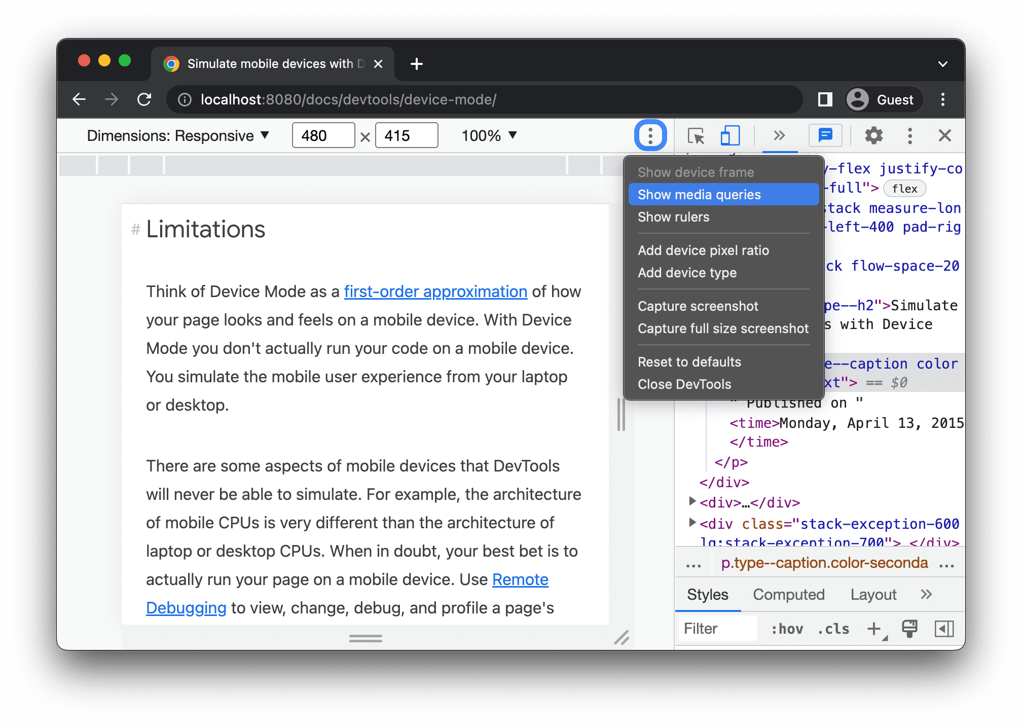 Medya sorgularını gösterin.