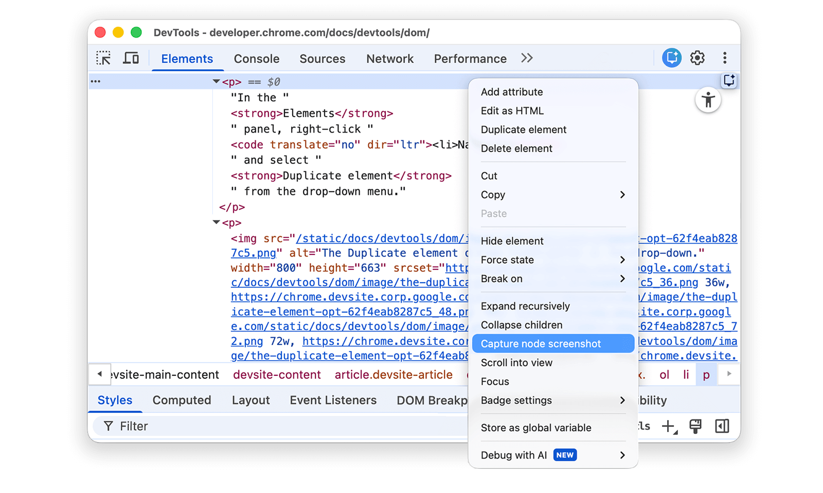 A node screenshot being captured.