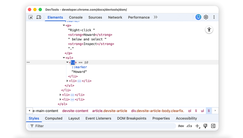 Get started with viewing and changing the DOM | Chrome DevTools ...