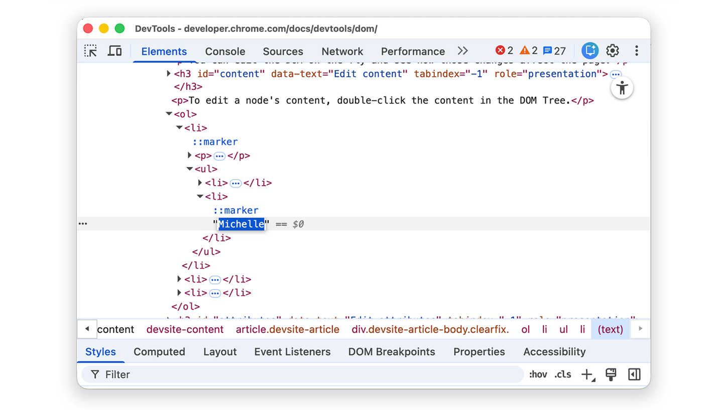 Get started with viewing and changing the DOM | Chrome DevTools ...
