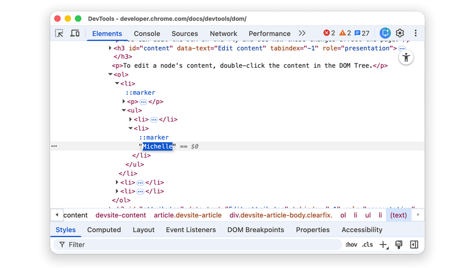 Get started with viewing and changing the DOM | Chrome DevTools ...