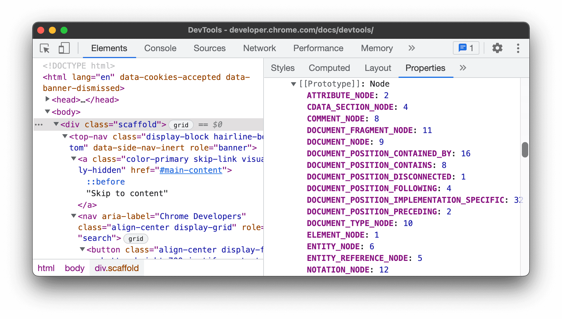 Prototype-specific properties.