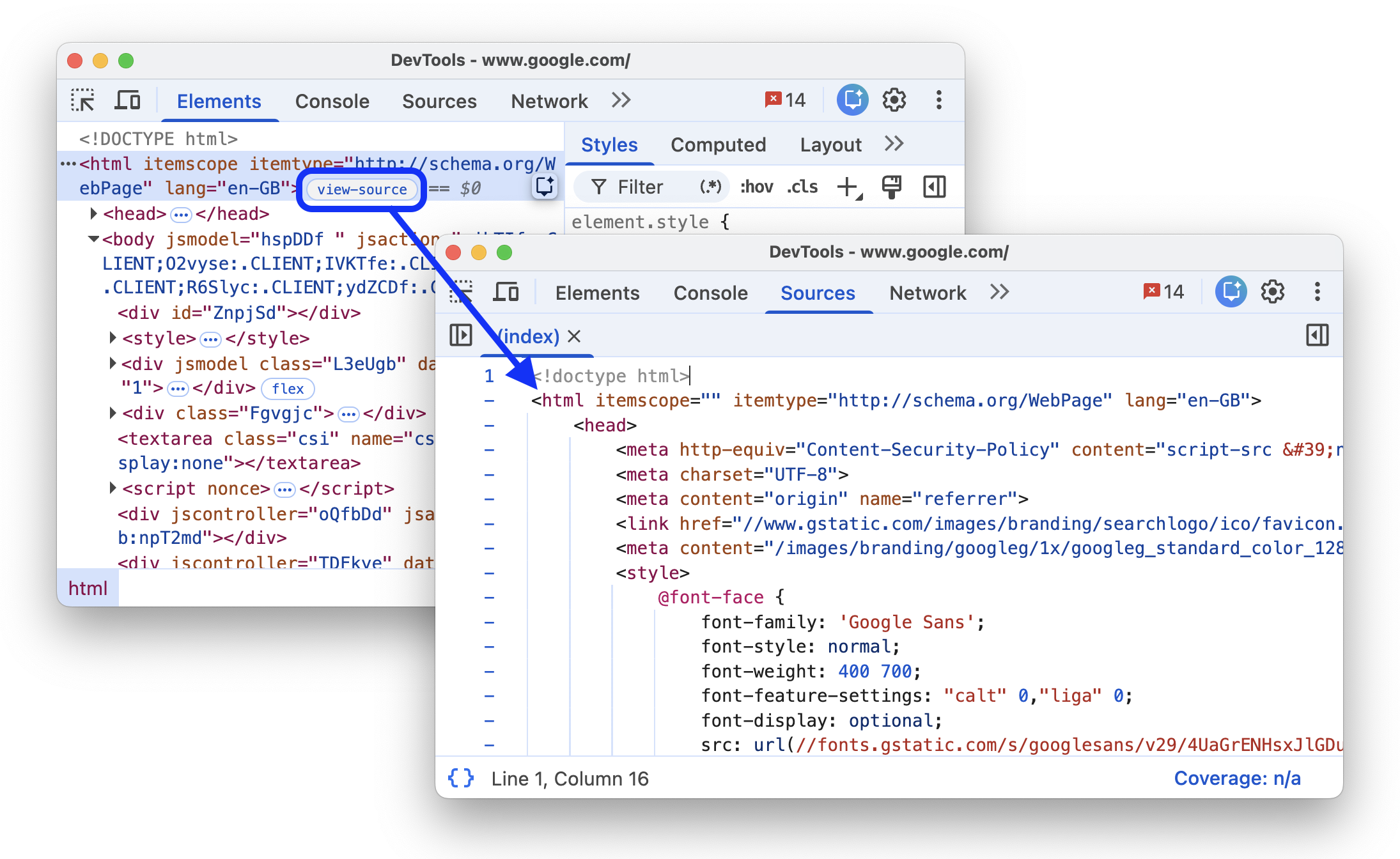 The 'view source' badge.