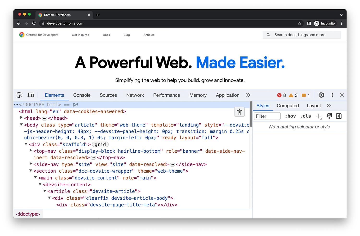 safari dev tools like chrome