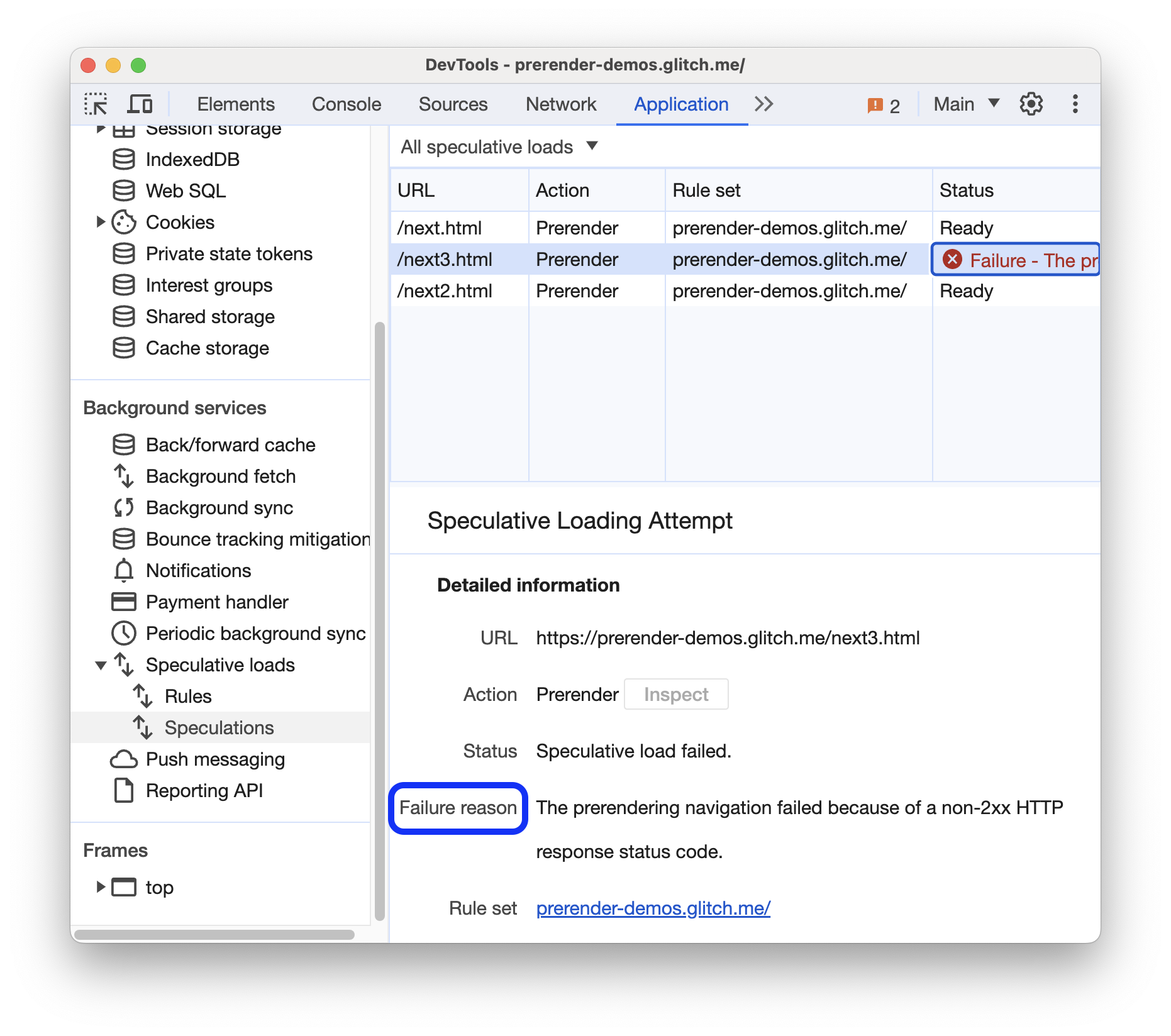Es la especulación fallida seleccionada.