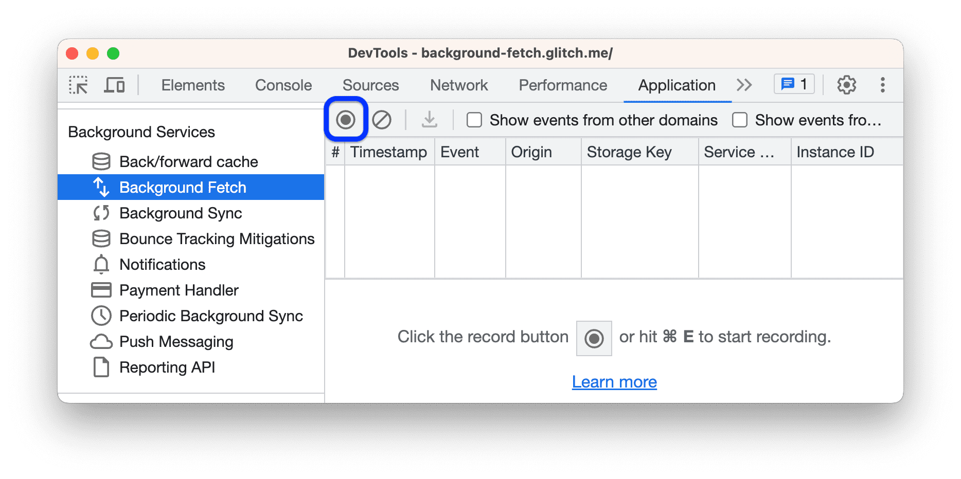 علامة التبويب "استرجاع البيانات في الخلفية"