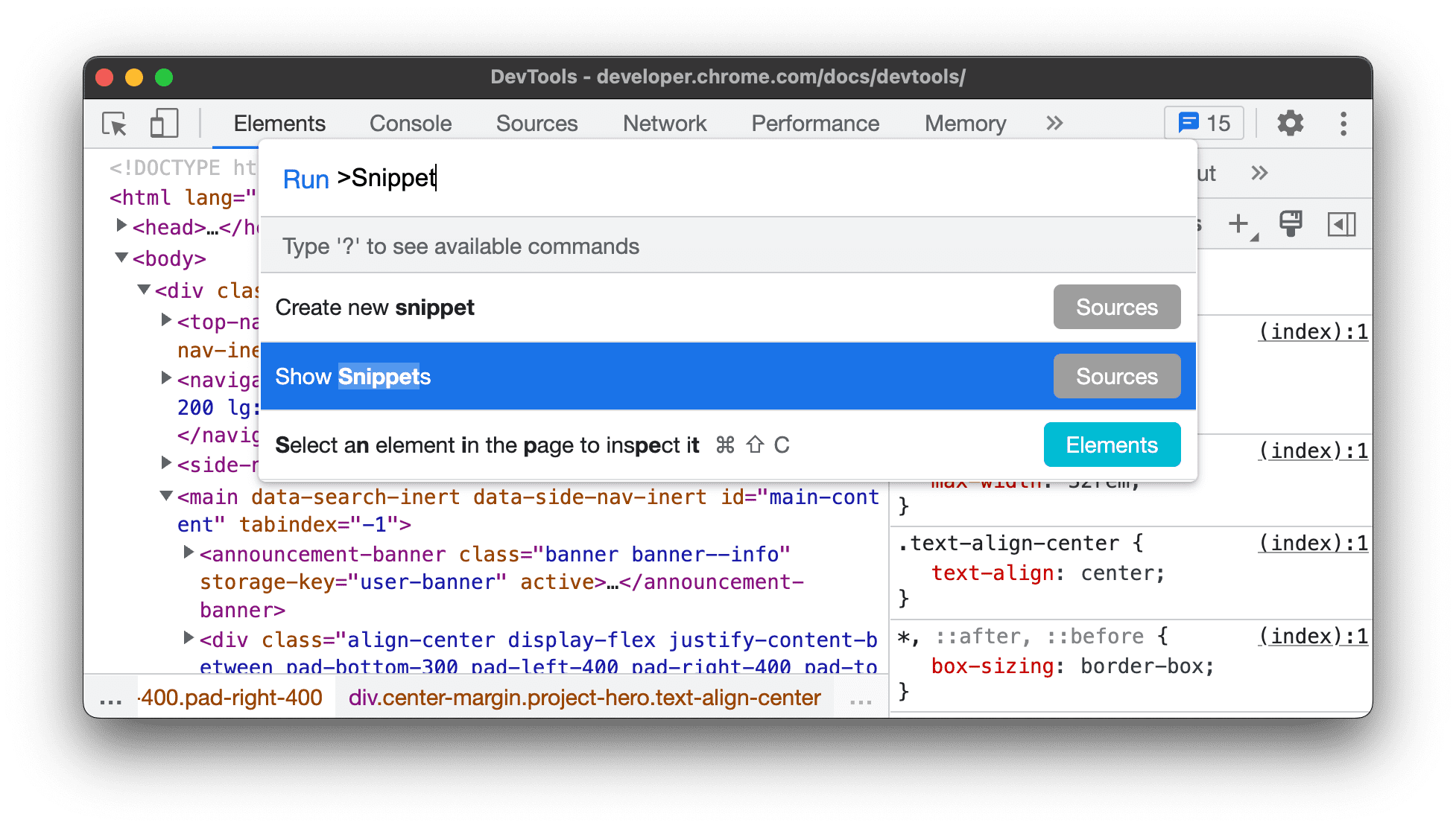 Run snippets of JavaScript | Chrome DevTools | Chrome for Developers