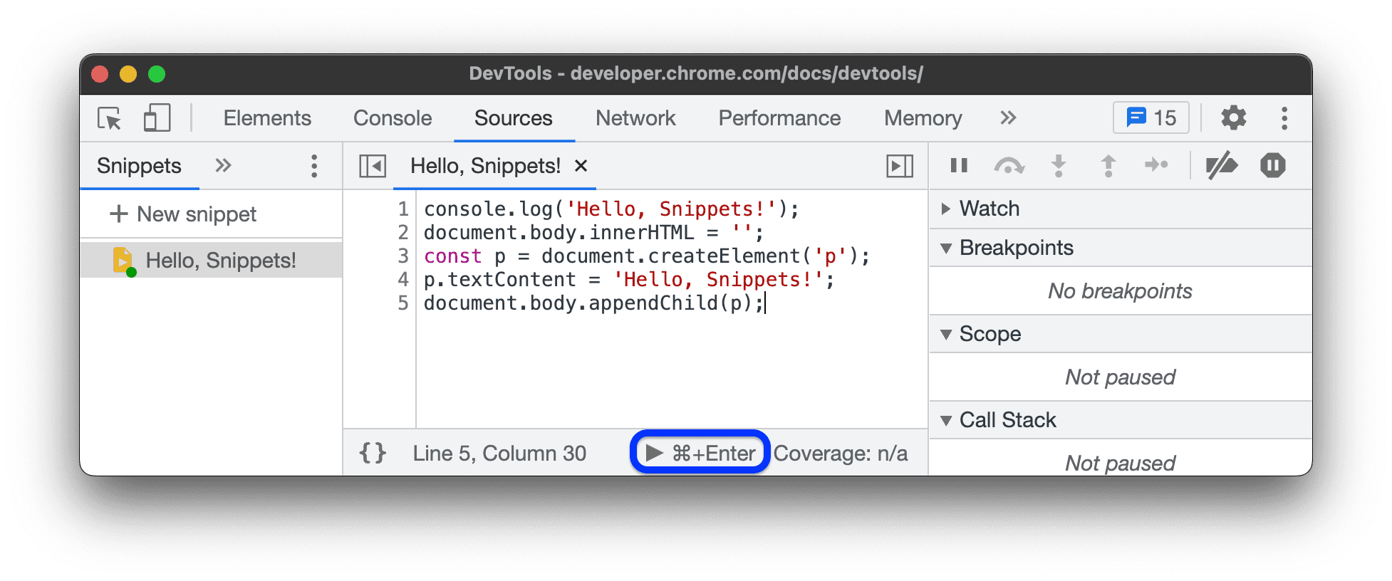 Die Schaltfläche „Ausführen“