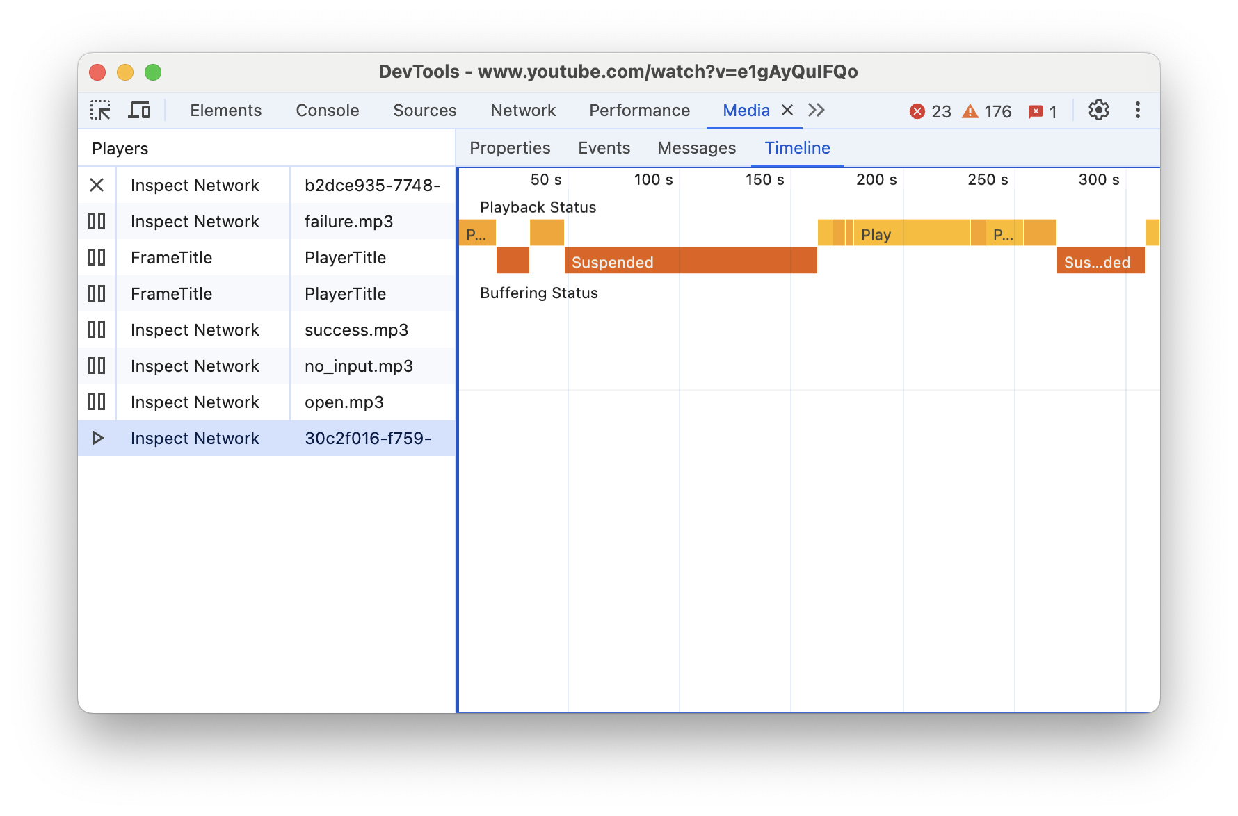 Chronologie du panneau "Multimédia".