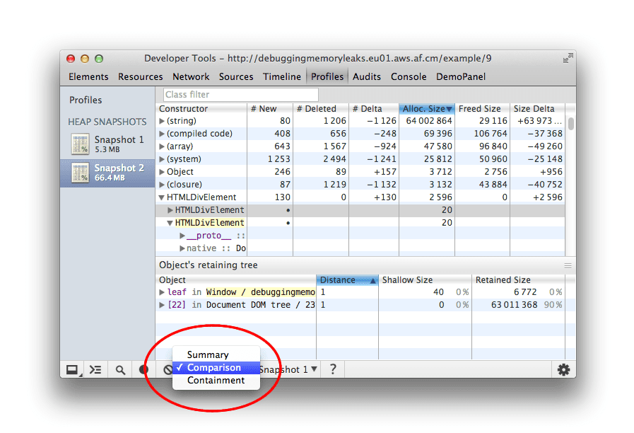 Record heap snapshots DevTools Chrome for Developers