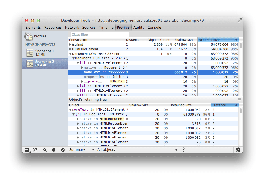 Record heap snapshots | DevTools | Chrome for Developers