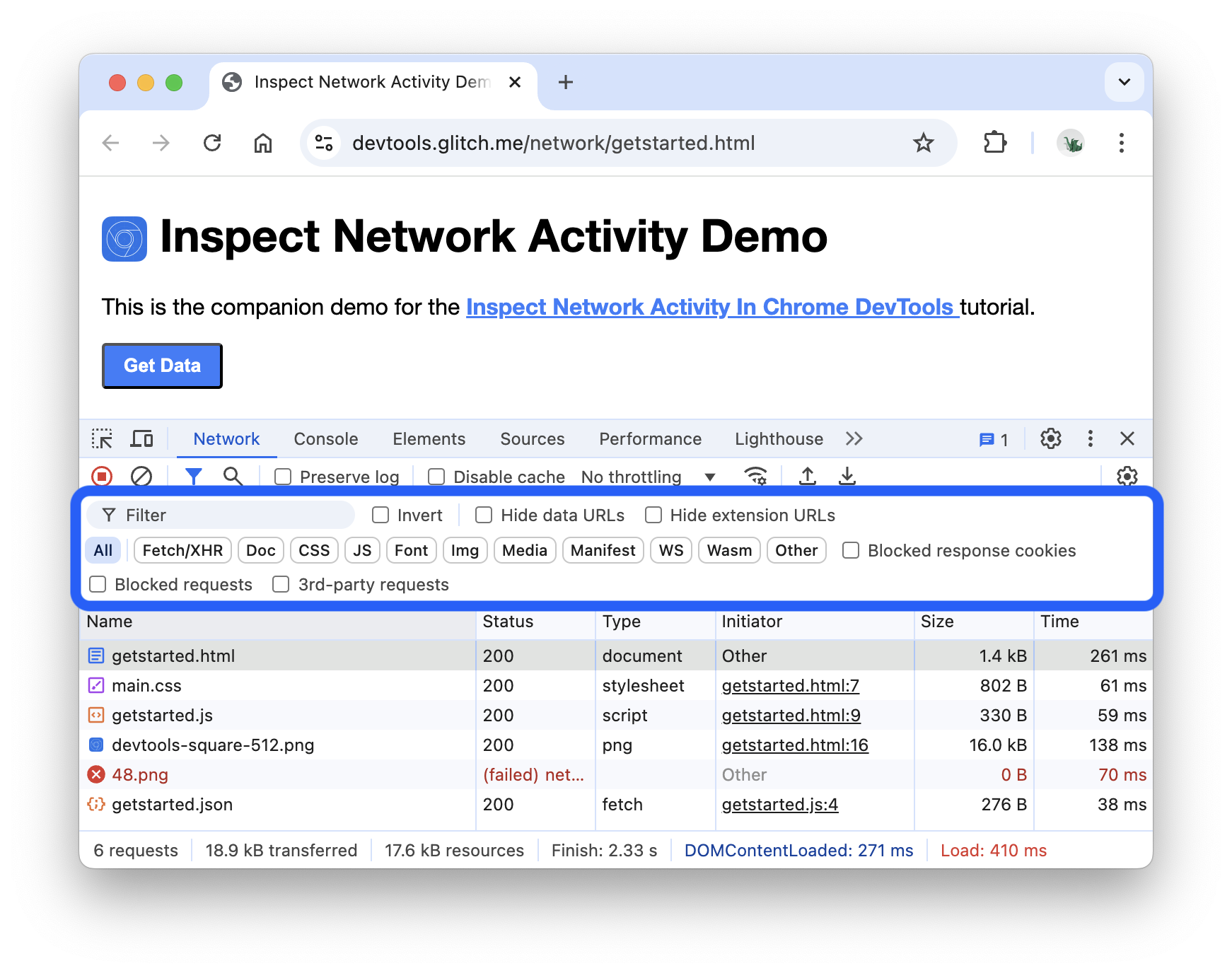 Inspect network activity | Chrome DevTools | Chrome for Developers