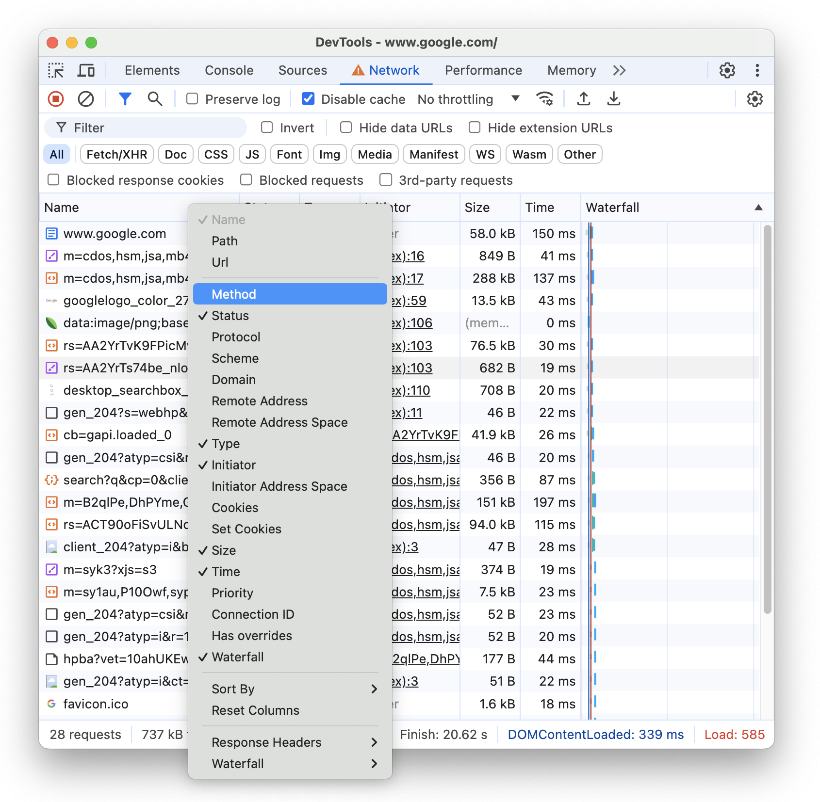 Adding or removing a column to the Requests table.