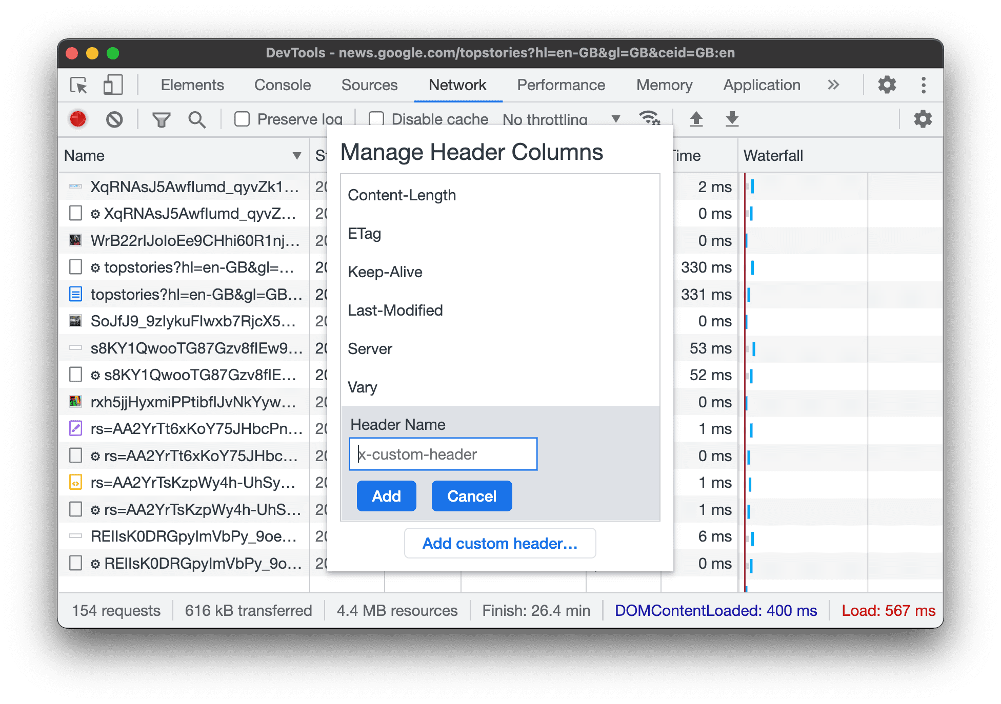 Dodawanie kolumny niestandardowej do tabeli próśb.