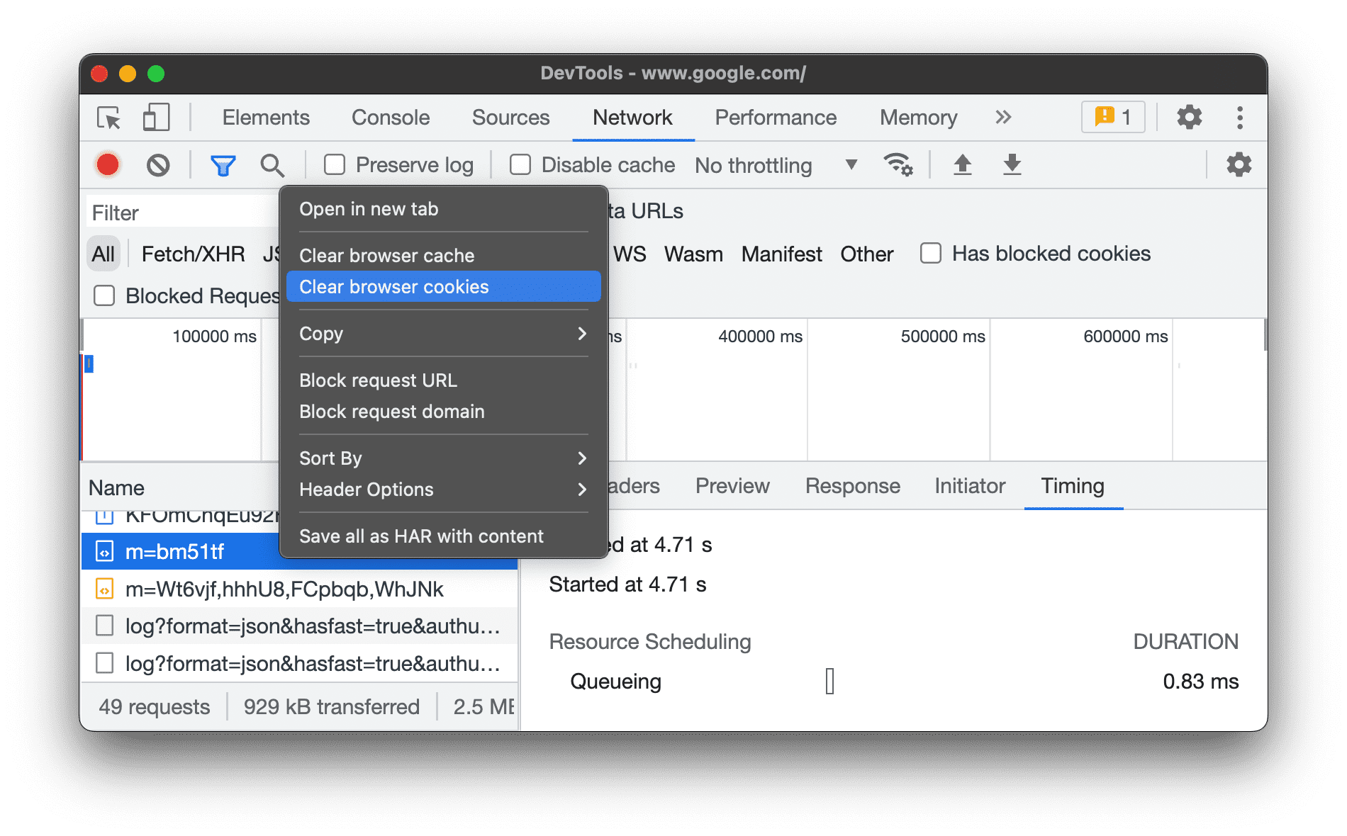 Tarayıcı çerezlerini temizle'yi seçin.