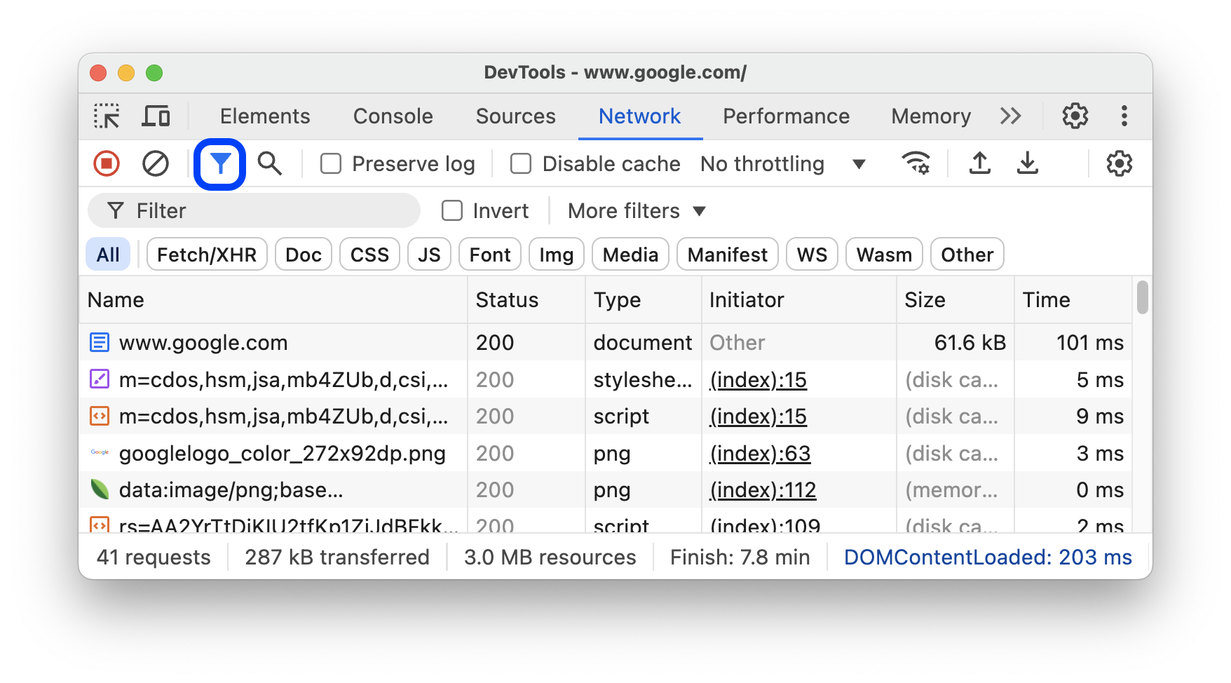ปุ่มซ่อนตัวกรอง