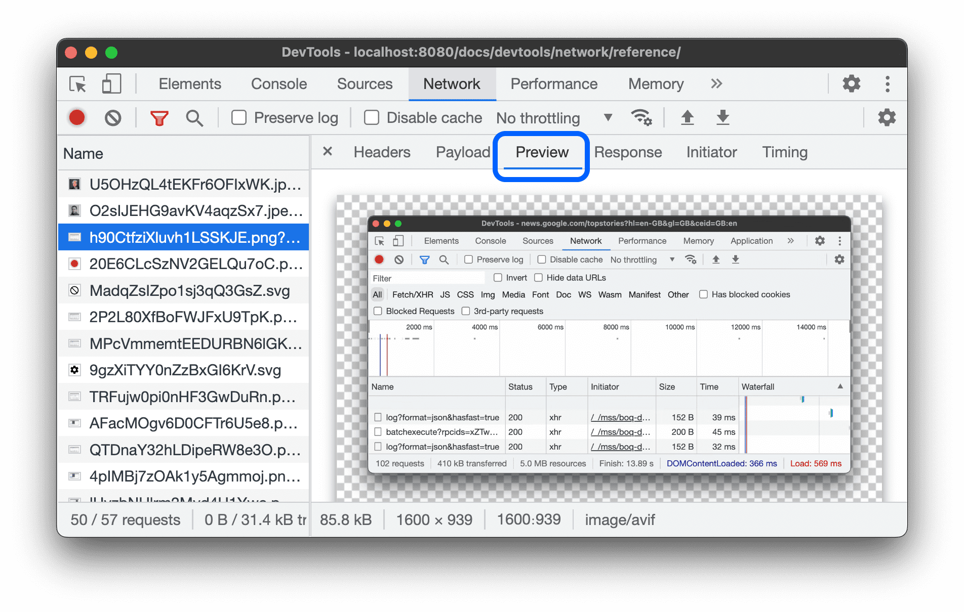 Önizleme sekmesi