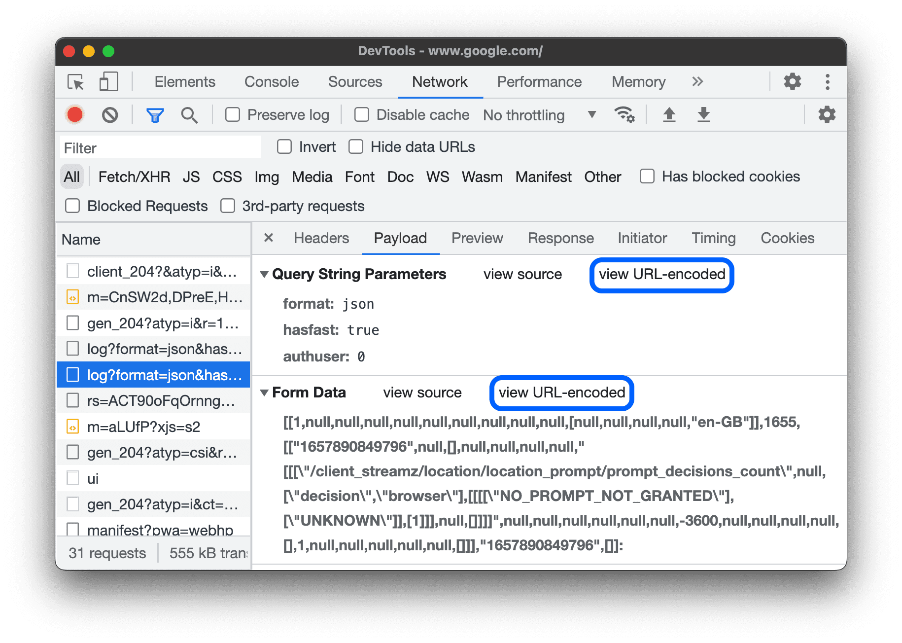Attiva/disattiva la codifica dell'URL.