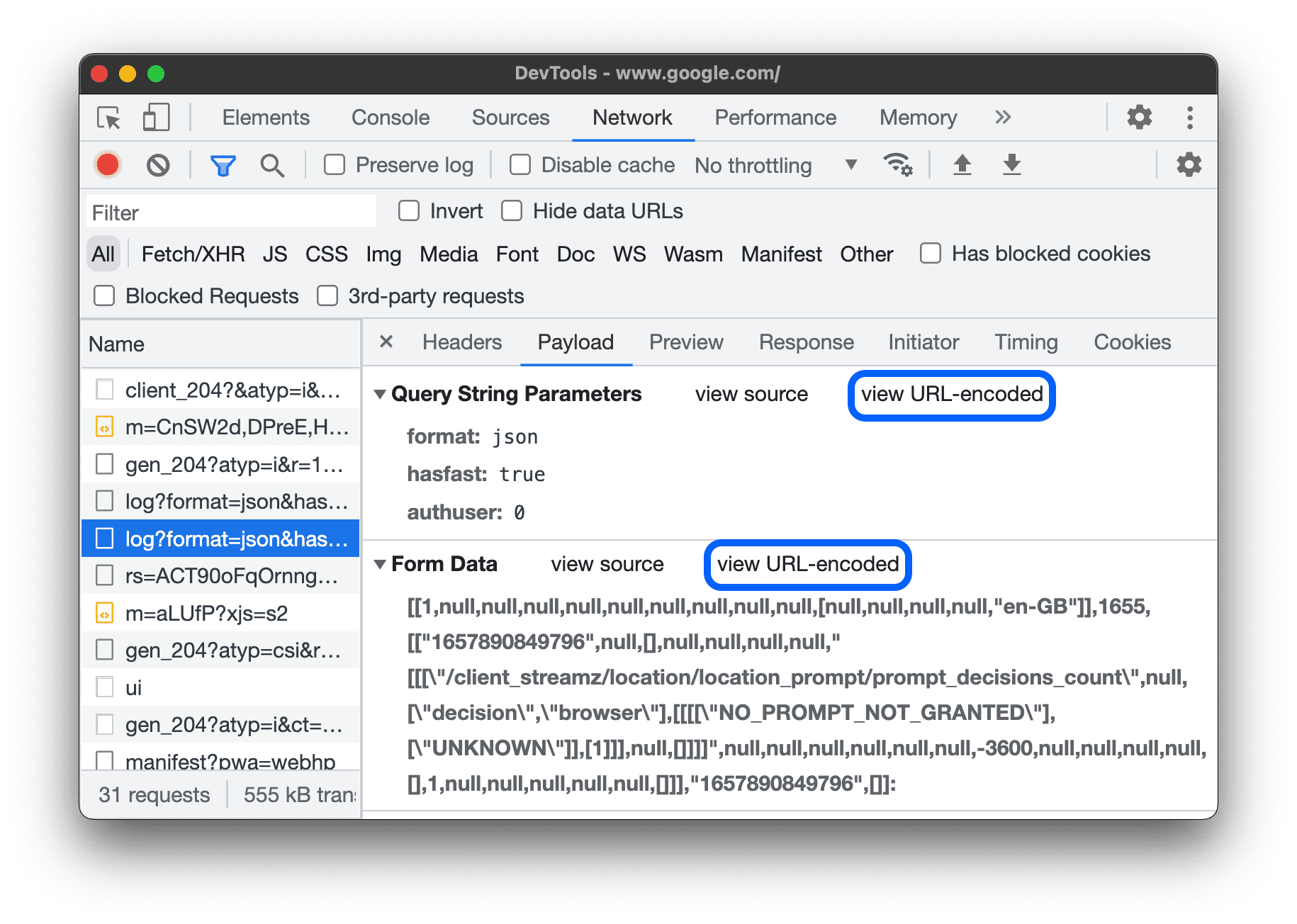 Aktifkan/nonaktifkan encoding URL.