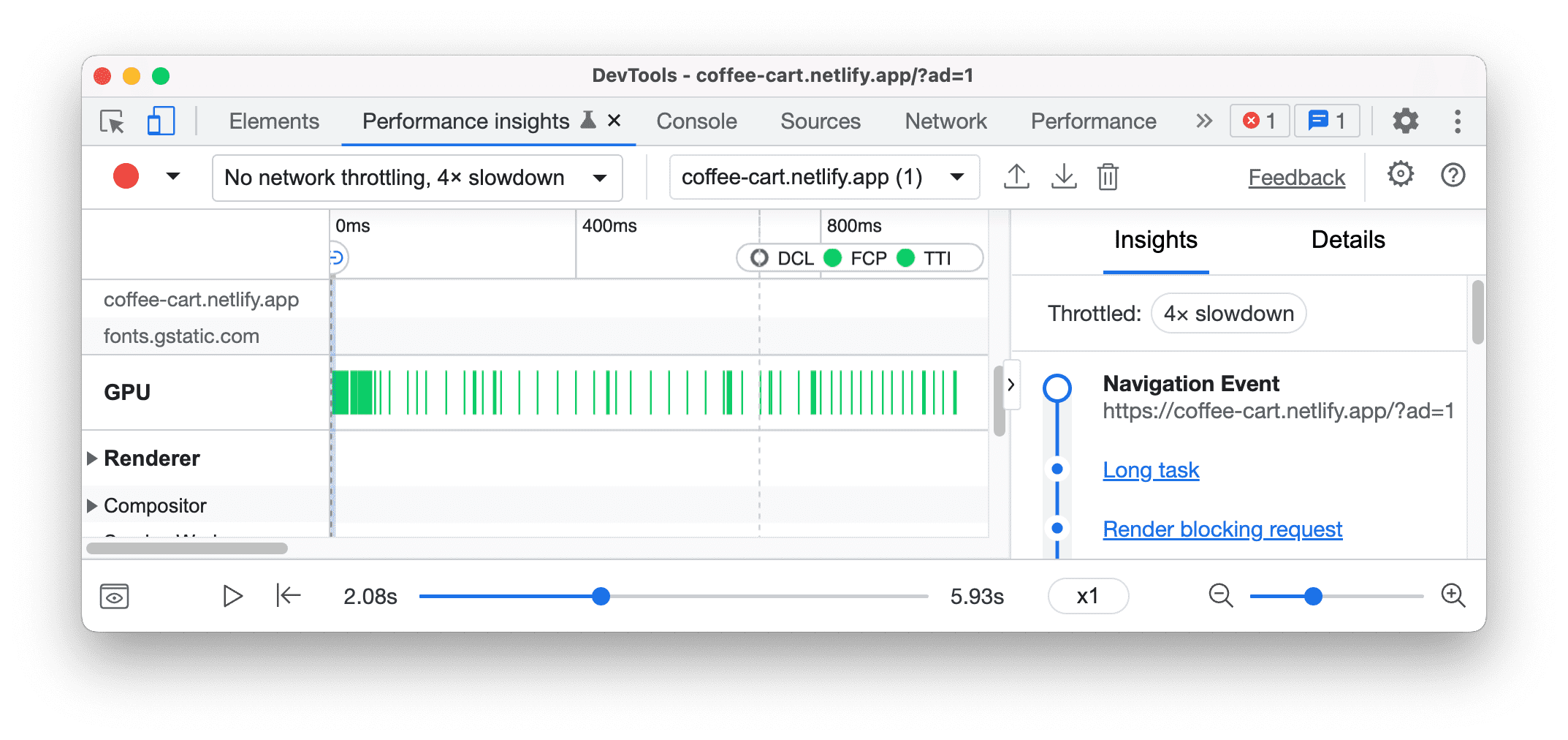 GPU アクティビティを表示する。