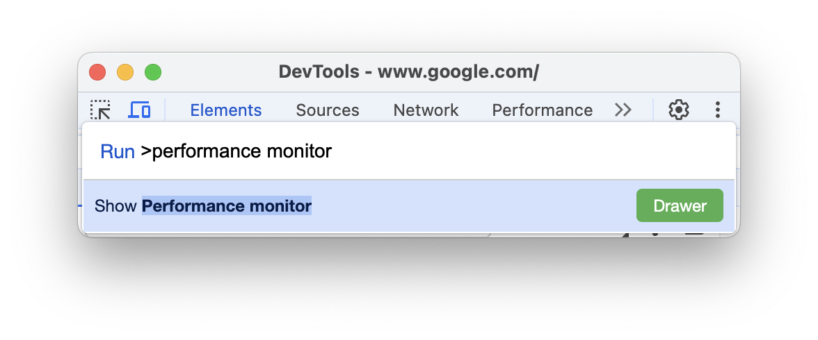 Menu de commandes avec 