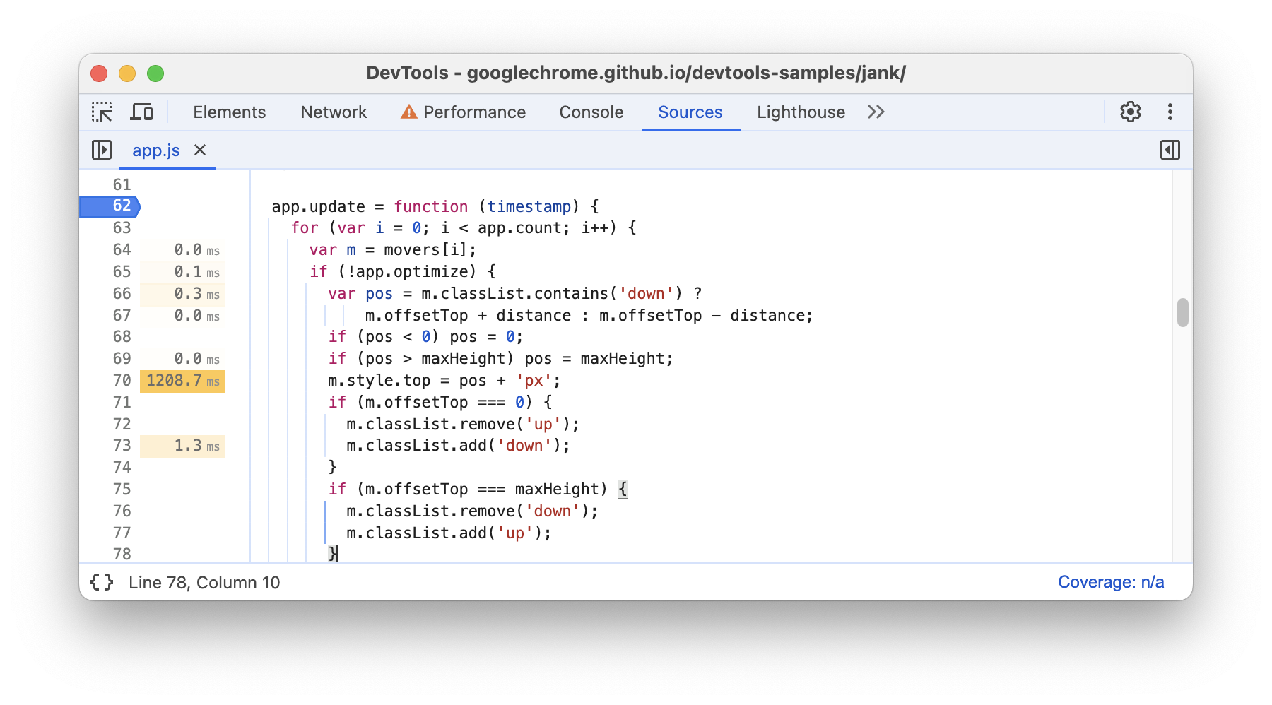 Ligne de code à l'origine de la mise en page forcée.