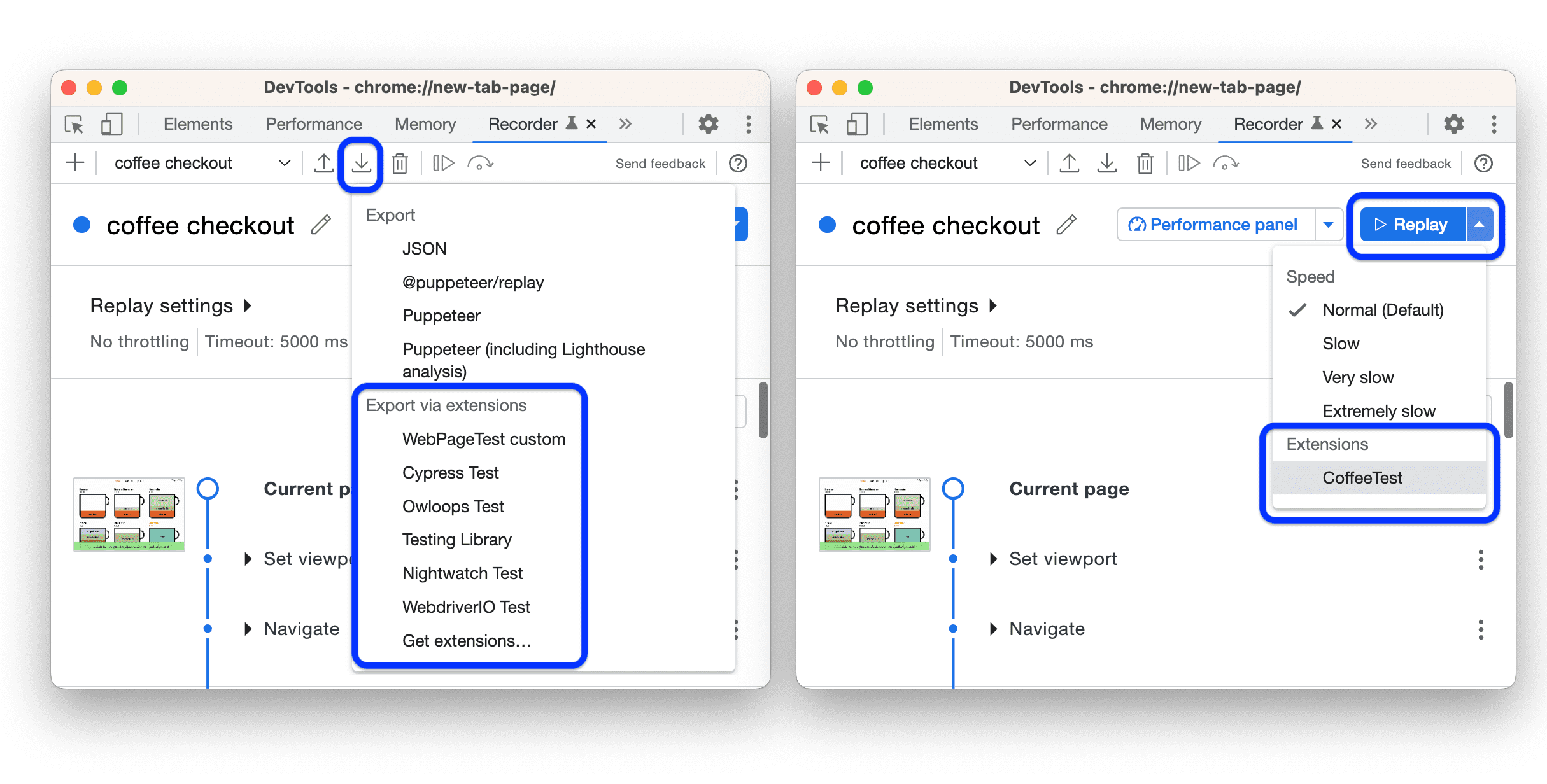 Customize the Recorder with extensions Chrome DevTools Chrome for