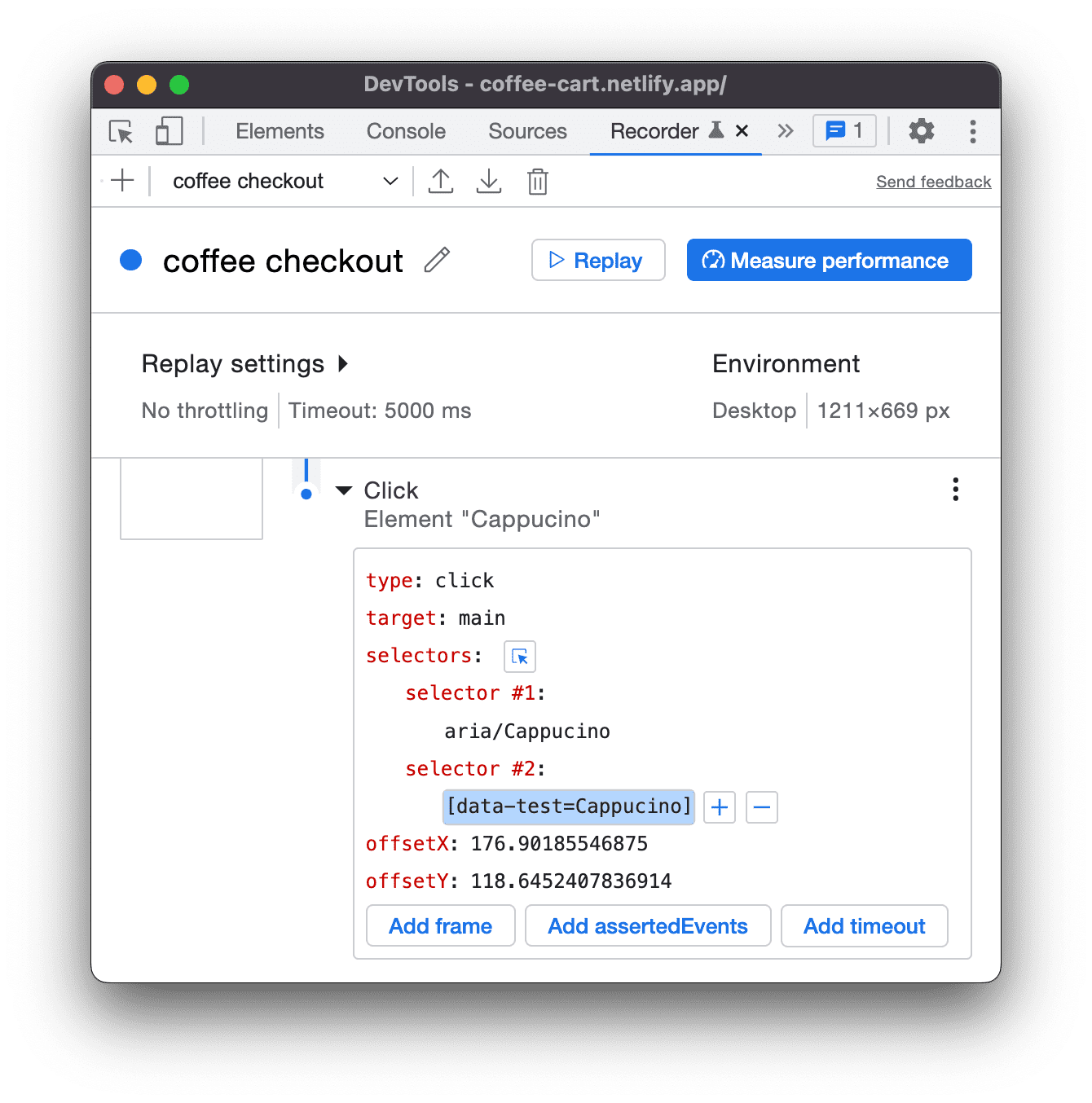 Gemeenschappelijke testselector gedetecteerd.