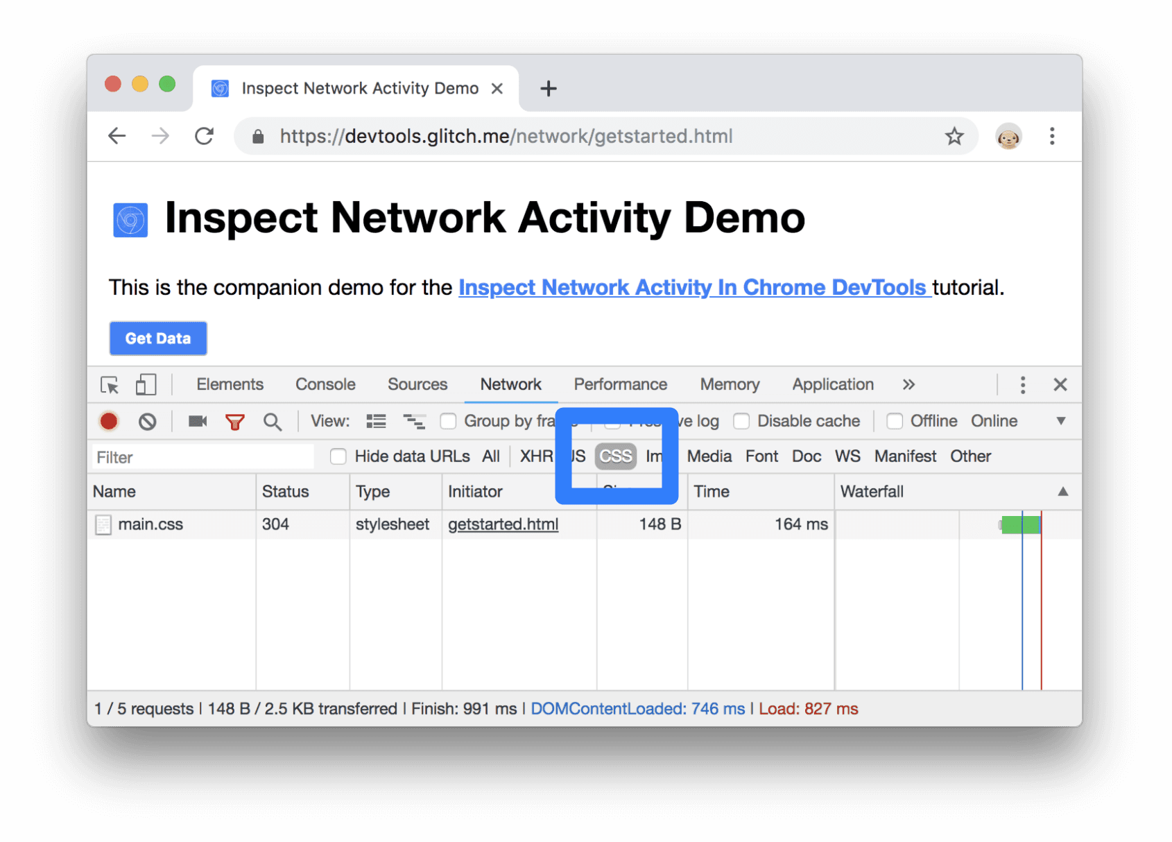 Cómo filtrar CSS en el registro de red