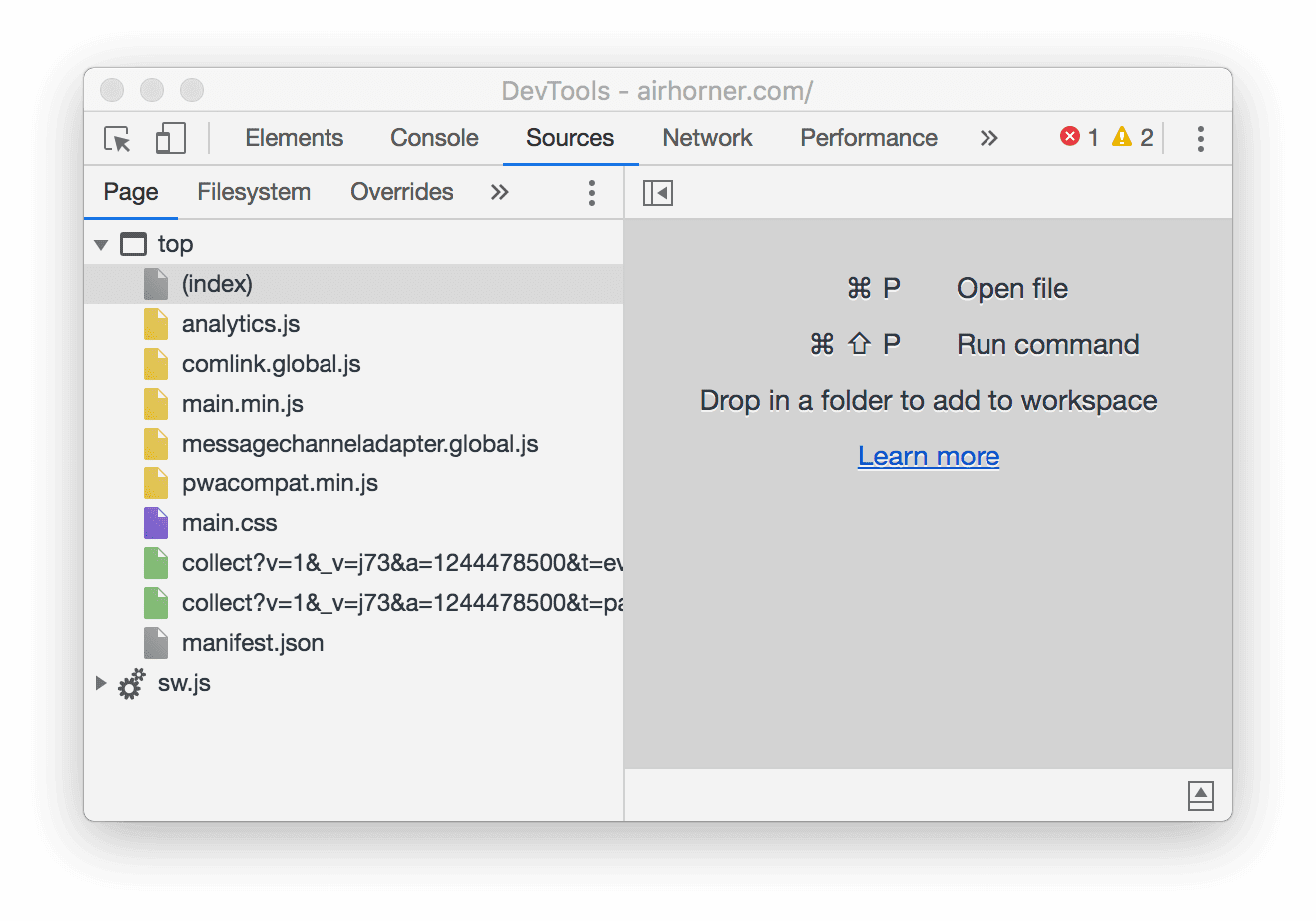 لوحة الصفحات بعد إيقاف ميزة "التجميع حسب المجلد"